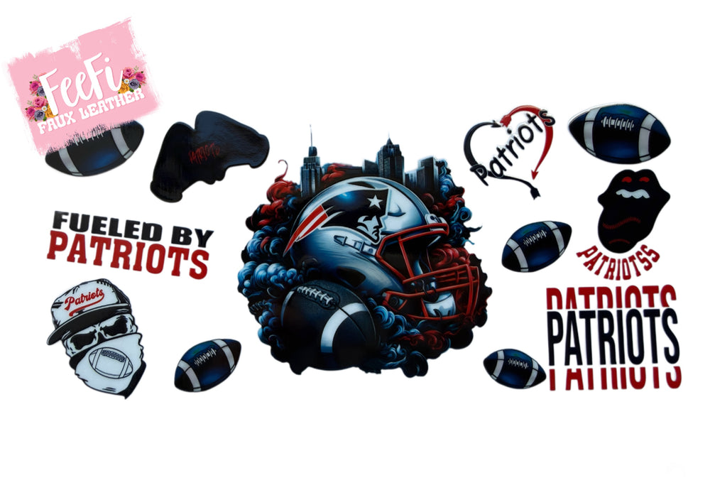 Patriots Football UV DTF Cup Wrap – Easy Cup Wrap for Tumblers & Projects FeeFiFauxLeather