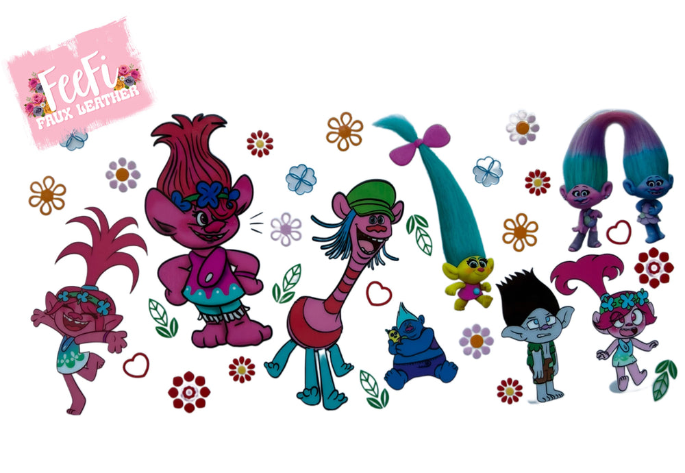 Trolls UV DTF Cup Wrap – Easy Cup Wrap for Tumblers & Projects FeeFiFauxLeather