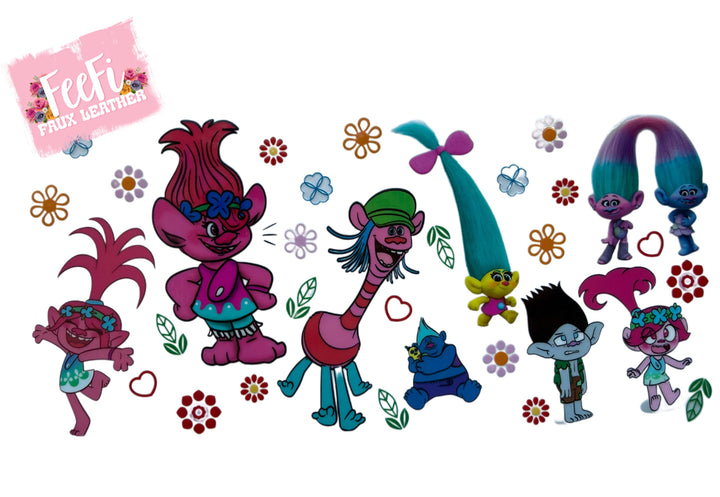 Trolls UV DTF Cup Wrap – Easy Cup Wrap for Tumblers & Projects FeeFiFauxLeather