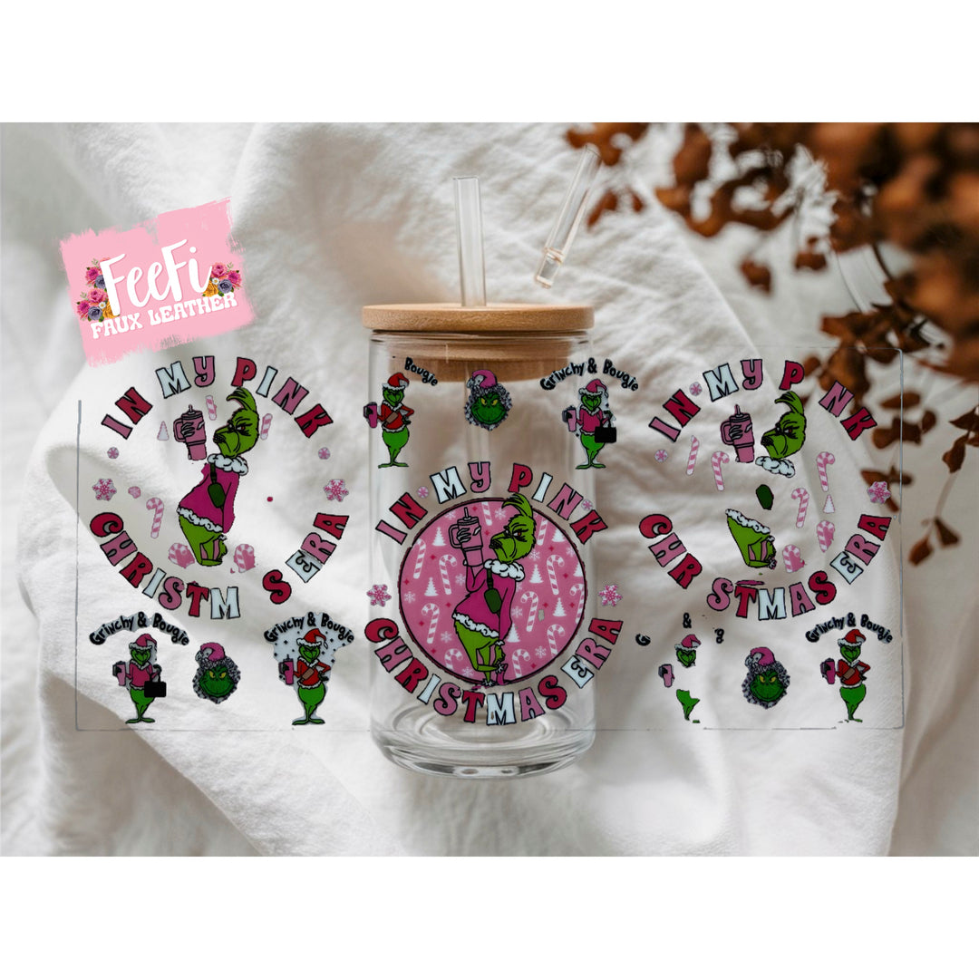 Grinch Christmas UV DTF Cup Wrap – Easy Cup Wrap for Tumblers & Projects FeeFiFauxLeather