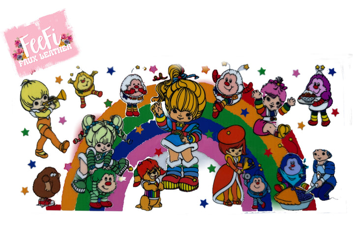 Rainbow Brite UV DTF Cup Wrap – Retro Cartoon Tumbler Wrap for DIY Drinkware FeeFiFauxLeather