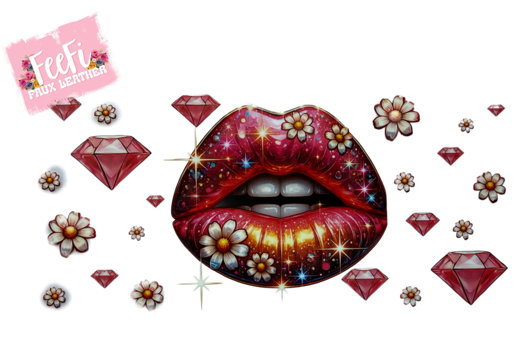 Lips UV DTF Cup Wrap – Easy Cup Wrap for Tumblers & Projects FeeFiFauxLeather