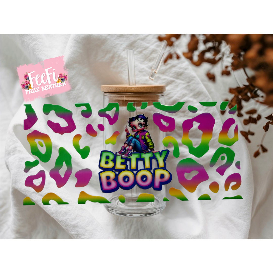 Betty Boop UV DTF Cup Wrap – Easy Cup Wrap for Tumblers & Projects FeeFiFauxLeather