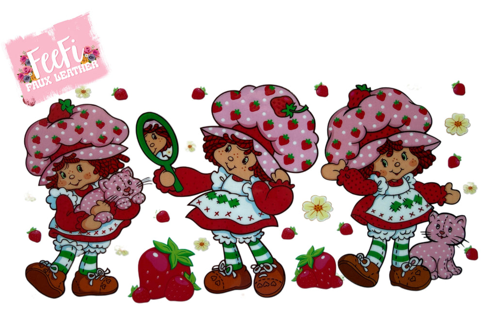 Strawberry Short Cake UV DTF Cup Wrap – Easy Cup Wrap for Tumblers & Projects FeeFiFauxLeather