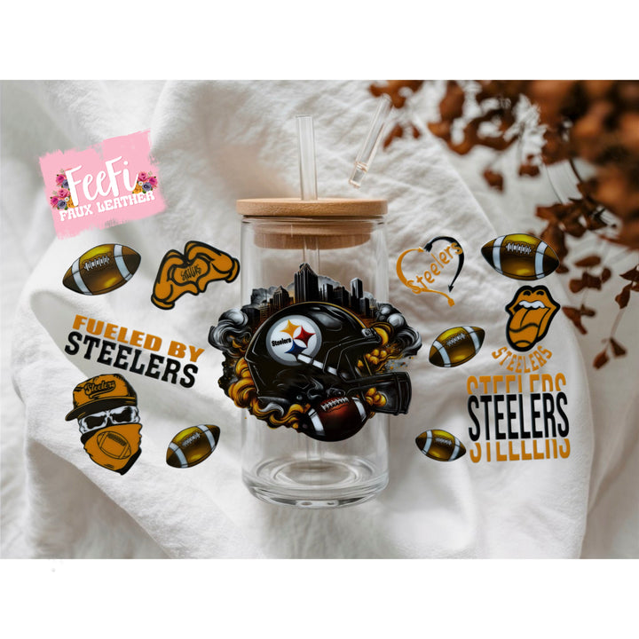 Stealers Football UV DTF Cup Wrap – Easy Cup Wrap for Tumblers & Projects FeeFiFauxLeather