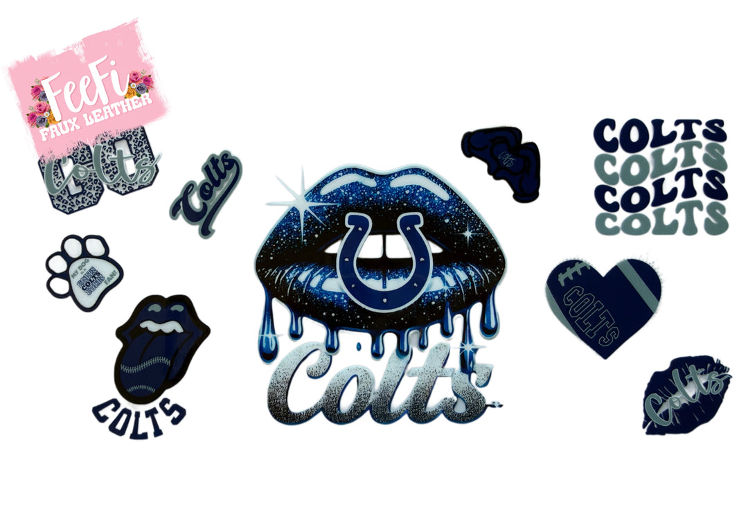 Colts Football UV DTF Cup Wrap – Easy Cup Wrap for Tumblers & Projects FeeFiFauxLeather