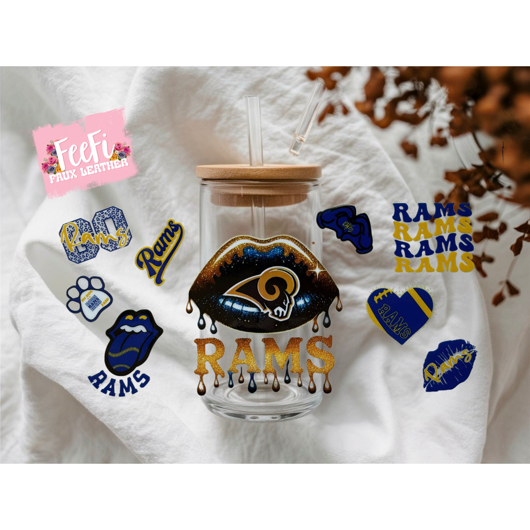 Rams Football UV DTF Cup Wrap – Easy Cup Wrap for Tumblers & Projects FeeFiFauxLeather