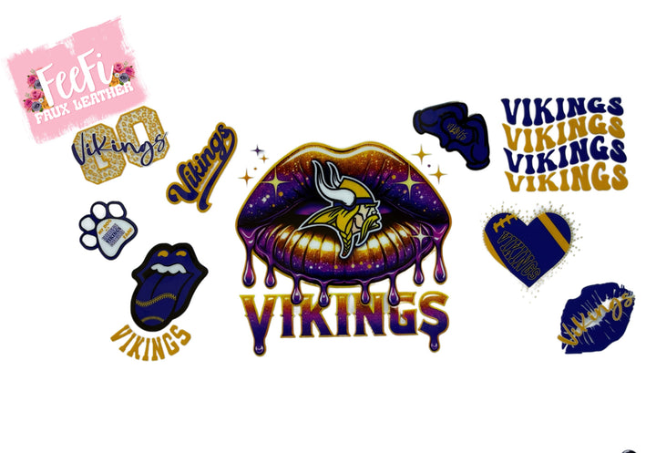 Vikings Football UV DTF Cup Wrap – Easy Cup Wrap for Tumblers & Projects FeeFiFauxLeather