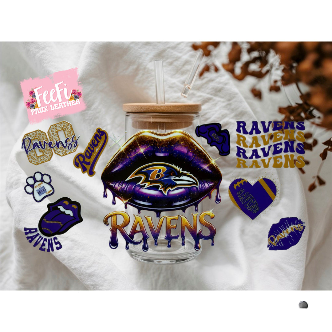 Ravens Football UV DTF Cup Wrap – Easy Cup Wrap for Tumblers & Projects FeeFiFauxLeather
