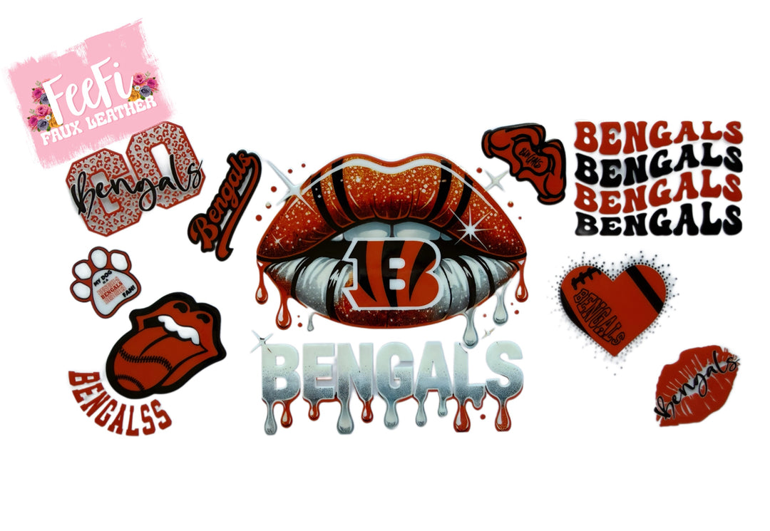Bengals Football UV DTF Cup Wrap – Easy Cup Wrap for Tumblers & Projects FeeFiFauxLeather