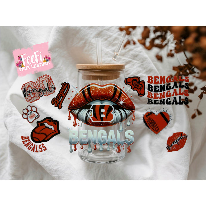 Bengals Football UV DTF Cup Wrap – Easy Cup Wrap for Tumblers & Projects FeeFiFauxLeather