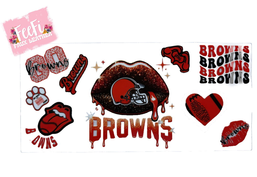 Browns Football UV DTF Cup Wrap – Easy Cup Wrap for Tumblers & Projects FeeFiFauxLeather
