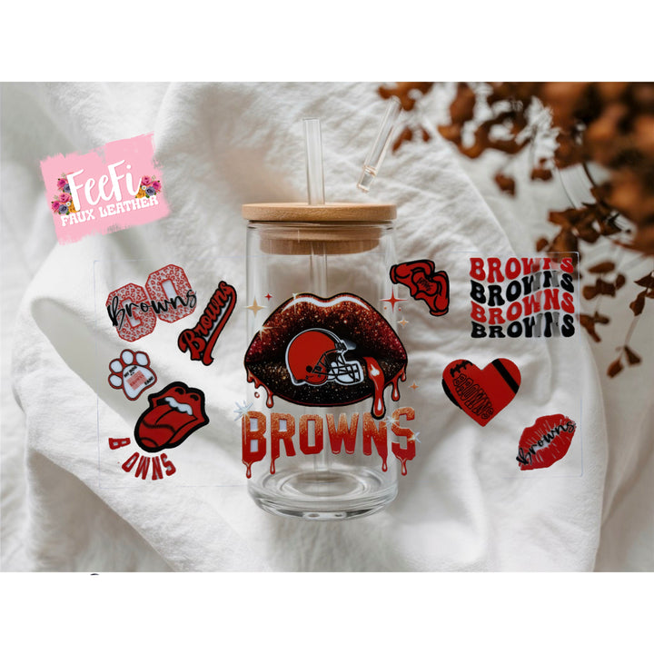 Browns Football UV DTF Cup Wrap – Easy Cup Wrap for Tumblers & Projects FeeFiFauxLeather