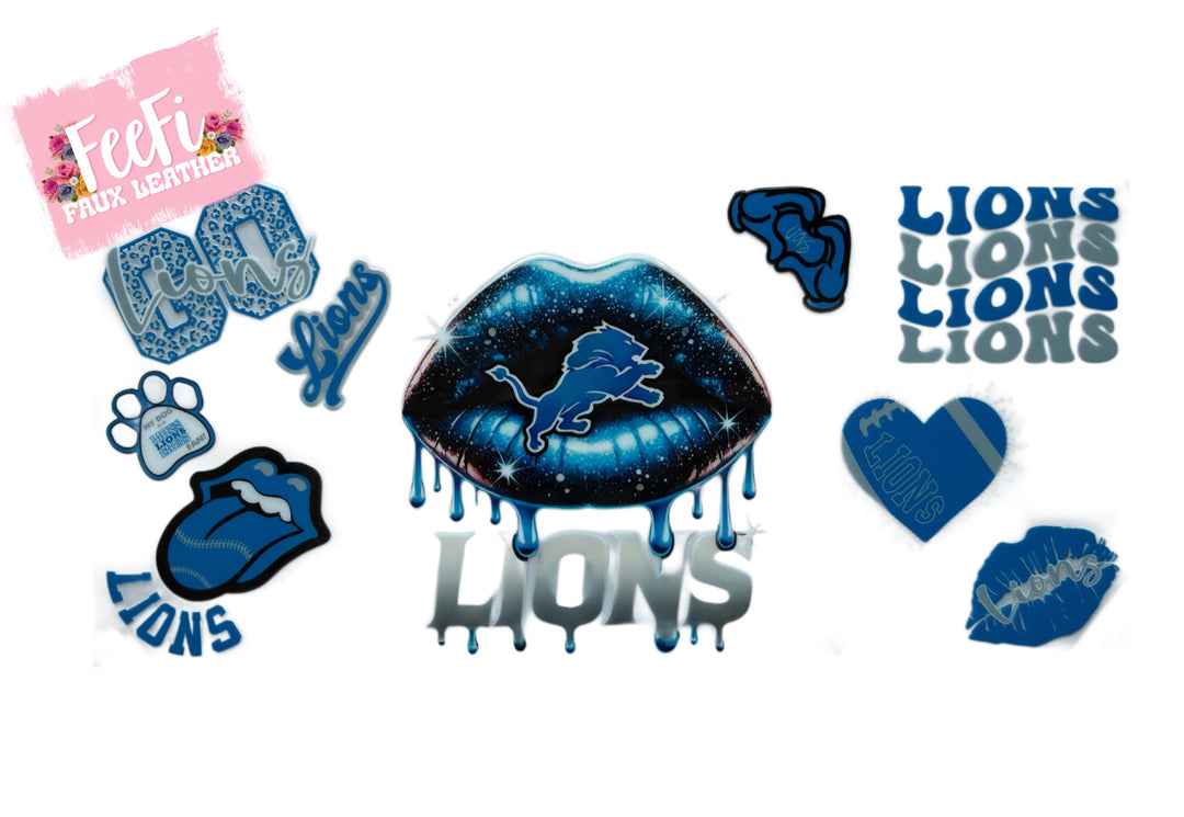 Lions Football UV DTF Cup Wrap – Easy Cup Wrap for Tumblers & Projects FeeFiFauxLeather