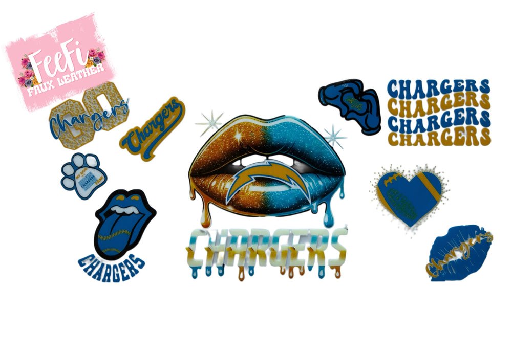 Chargers Football UV DTF Cup Wrap – Easy Cup Wrap for Tumblers & Projects FeeFiFauxLeather