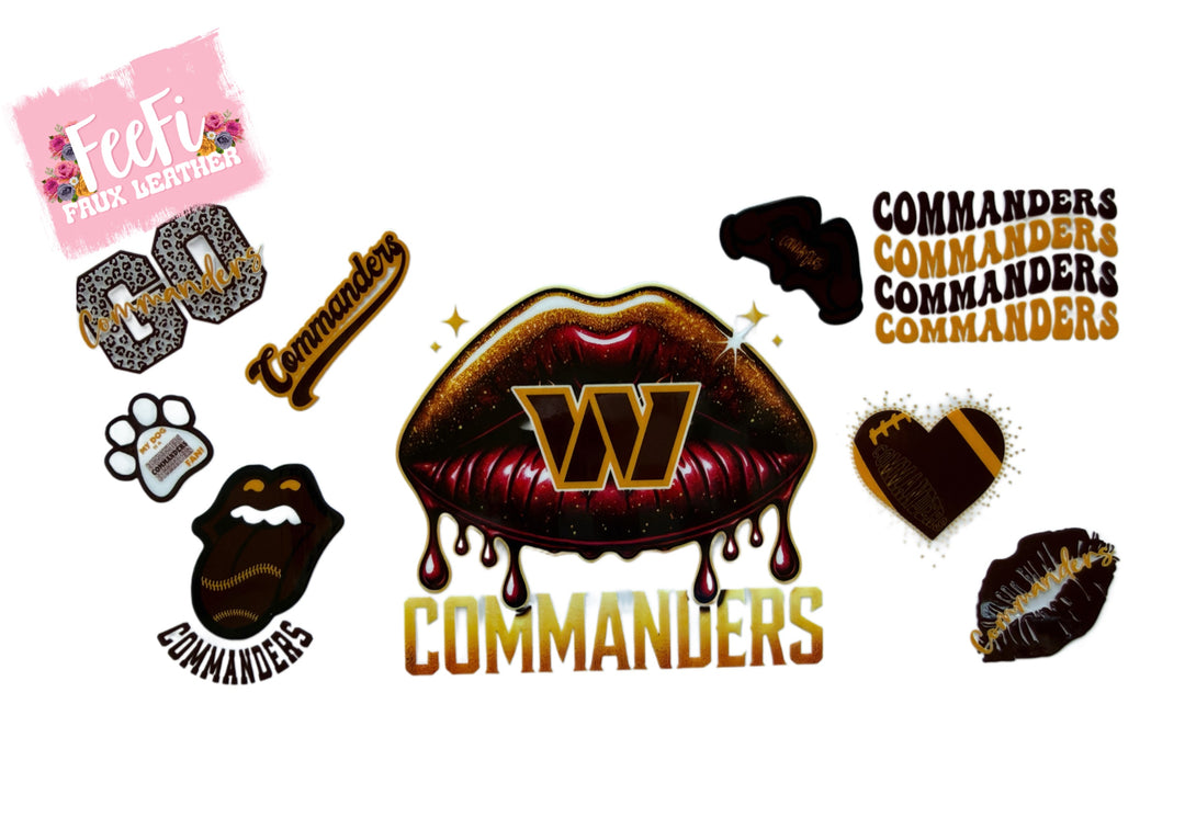 Commander Football UV DTF Cup Wrap – Easy Cup Wrap for Tumblers & Projects FeeFiFauxLeather