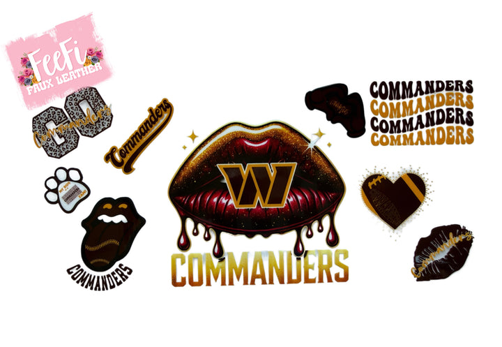 Commander Football UV DTF Cup Wrap – Easy Cup Wrap for Tumblers & Projects FeeFiFauxLeather