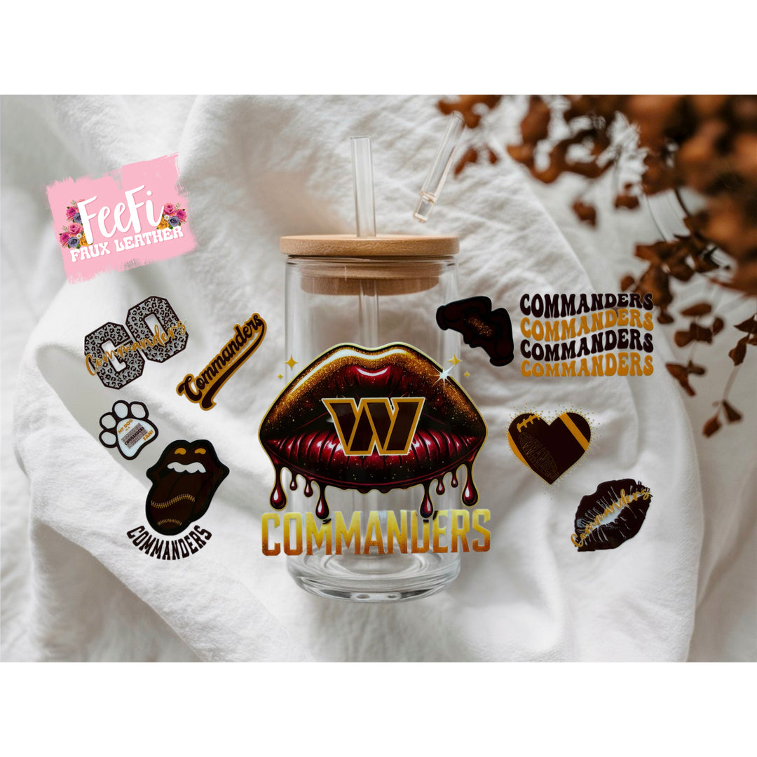 Commander Football UV DTF Cup Wrap – Easy Cup Wrap for Tumblers & Projects FeeFiFauxLeather