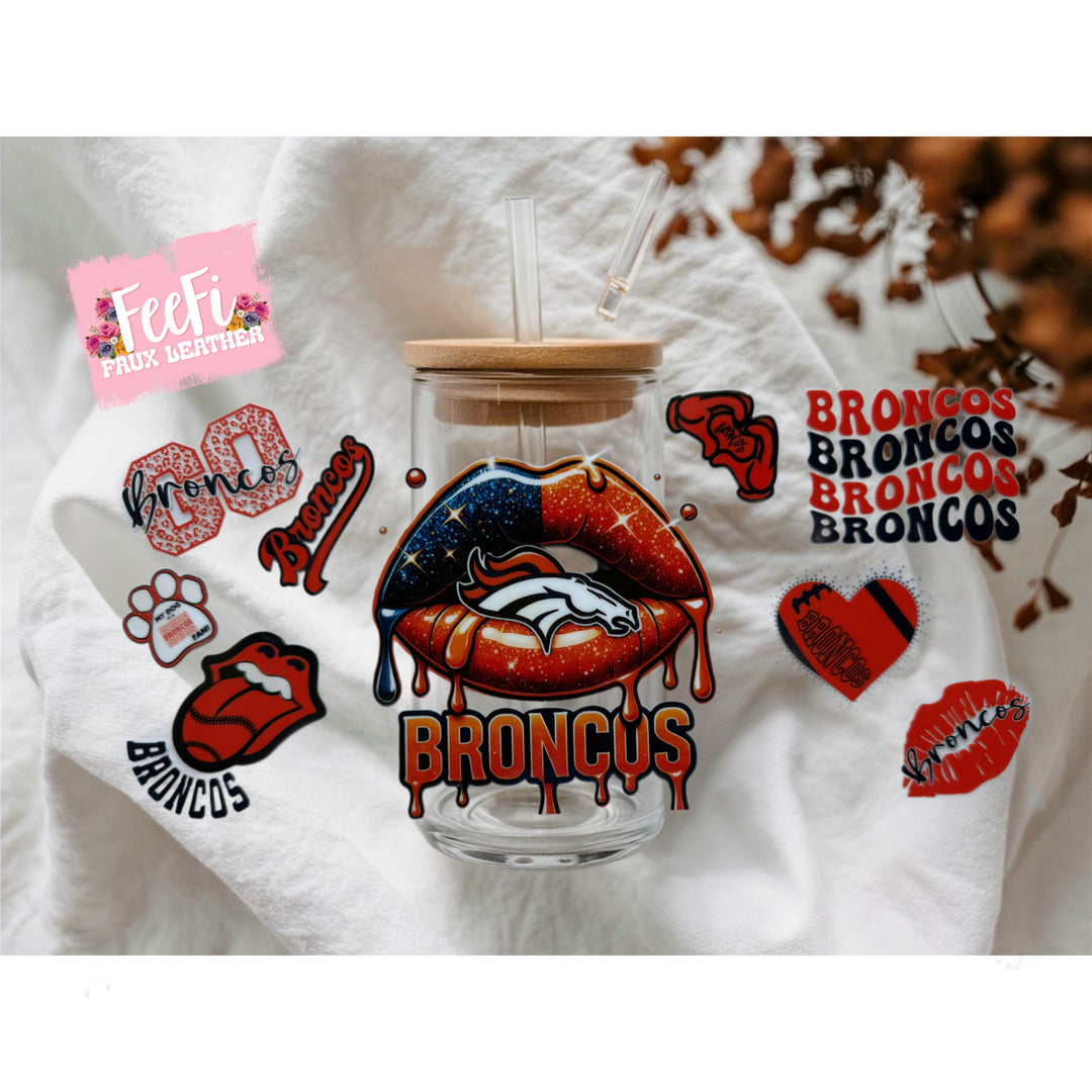 Broncos Football UV DTF Cup Wrap – Easy Cup Wrap for Tumblers & Projects FeeFiFauxLeather