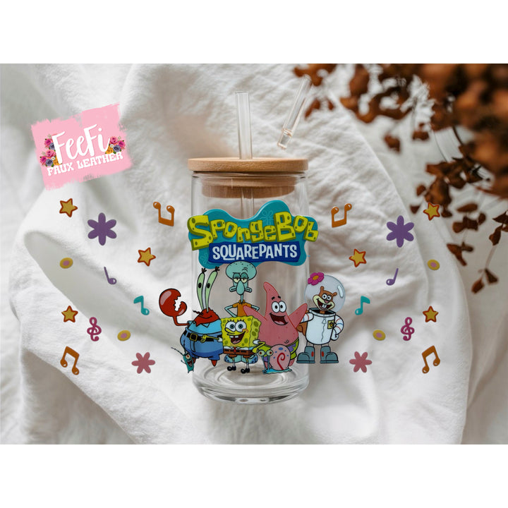 SpongeBob UV DTF Cup Wrap – Easy Cup Wrap for Tumblers & Projects FeeFiFauxLeather