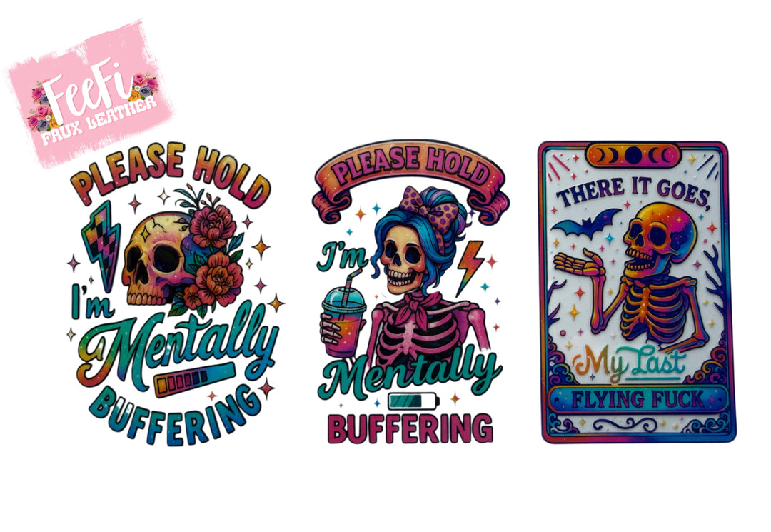 Skulls UV DTF Cup Wrap – Easy Cup Wrap for Tumblers & Projects FeeFiFauxLeather