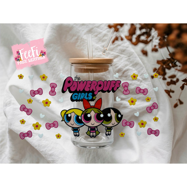 Powerpuff Girls UV DTF Cup Wrap – Easy Cup Wrap for Tumblers & Projects FeeFiFauxLeather