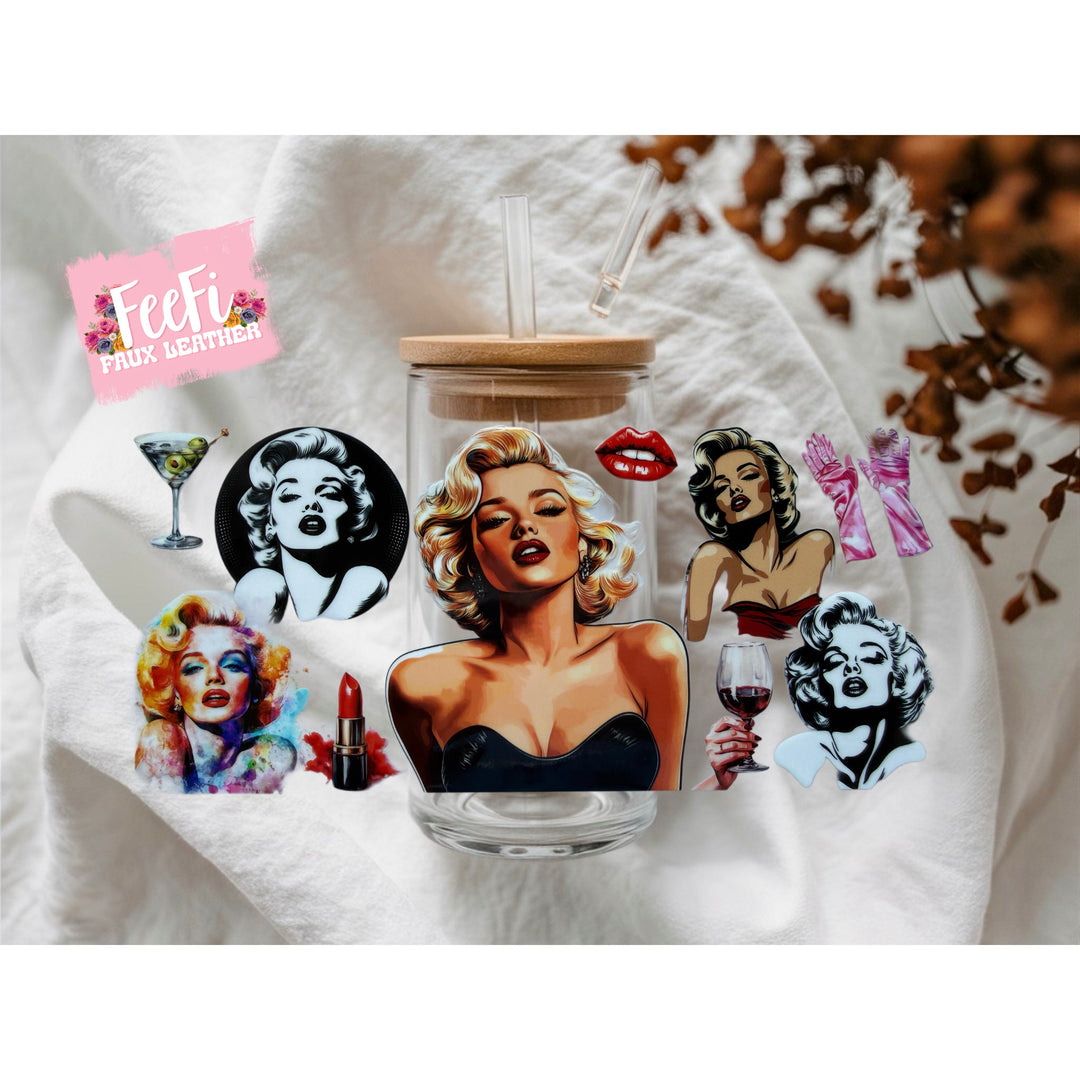 Marilyn Monroe UV DTF Cup Wrap – Easy Cup Wrap for Tumblers & Projects FeeFiFauxLeather