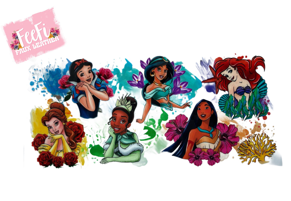 Princesses UV DTF Cup Wrap – Easy Cup Wrap for Tumblers & Projects FeeFiFauxLeather