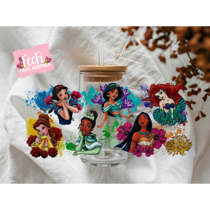 Princesses UV DTF Cup Wrap – Easy Cup Wrap for Tumblers & Projects FeeFiFauxLeather