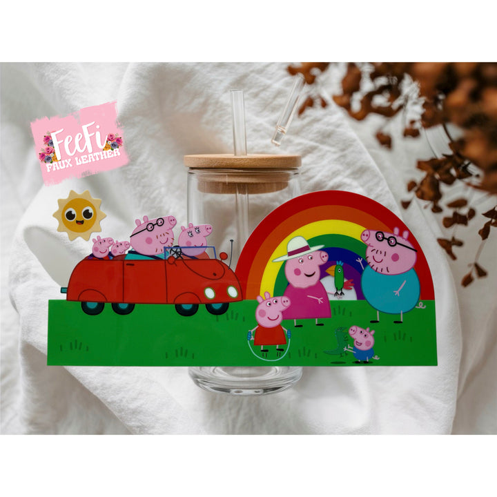 Peppa Pig UV DTF Cup Wrap – Easy Cup Wrap for Tumblers & Projects FeeFiFauxLeather