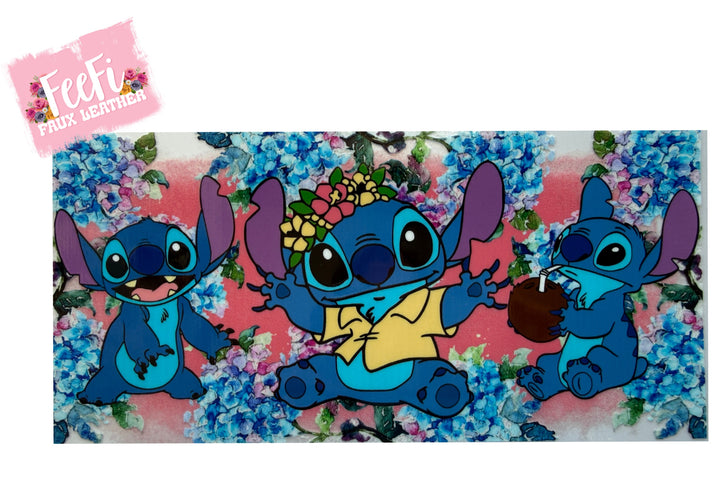 Blue Alien  UV DTF Cup Wrap – Easy Cup Wrap for Tumblers & Projects FeeFiFauxLeather