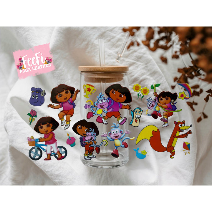 Dora UV DTF Cup Wrap – Easy Cup Wrap for Tumblers & Projects FeeFiFauxLeather