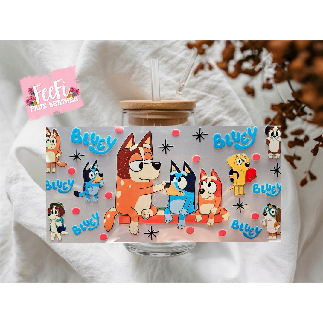 Blue Dog UV DTF Cup Wrap – Easy Cup Wrap for Tumblers & Projects FeeFiFauxLeather