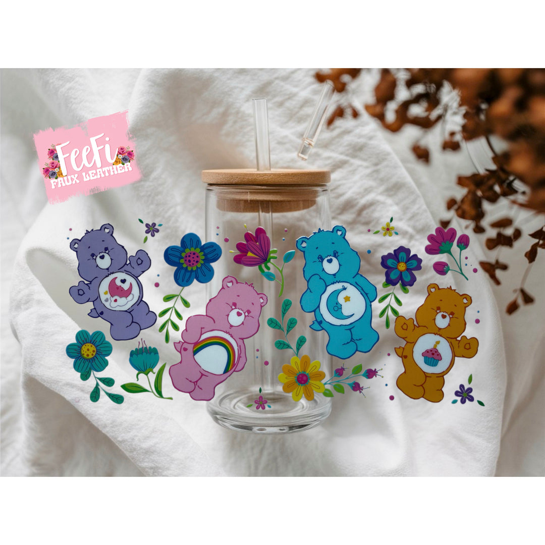 Rainbow Bears UV DTF Cup Wrap – Easy Cup Wrap for Tumblers & Projects FeeFiFauxLeather