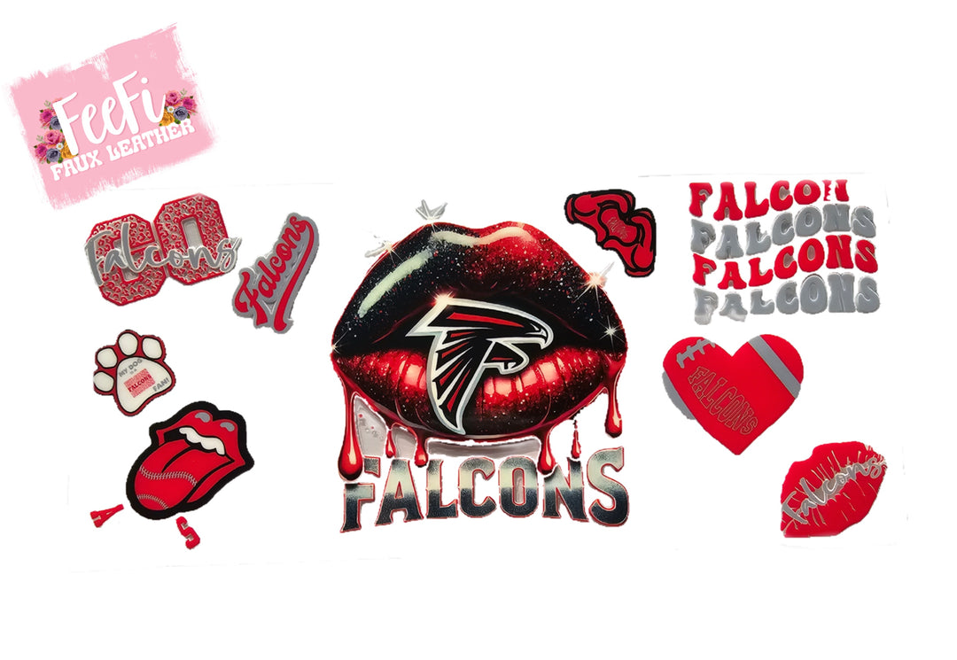 Falcons Football UV DTF Cup Wrap – Easy Cup Wrap for Tumblers & Projects FeeFiFauxLeather