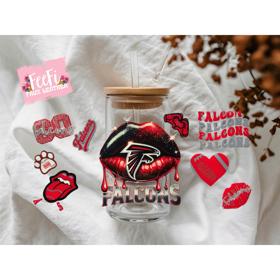 Falcons Football UV DTF Cup Wrap – Easy Cup Wrap for Tumblers & Projects FeeFiFauxLeather