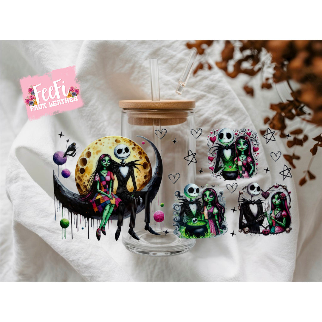 Nightmare Before Christmas UV DTF Cup Wrap – Easy Cup Wrap for Tumblers & Projects FeeFiFauxLeather