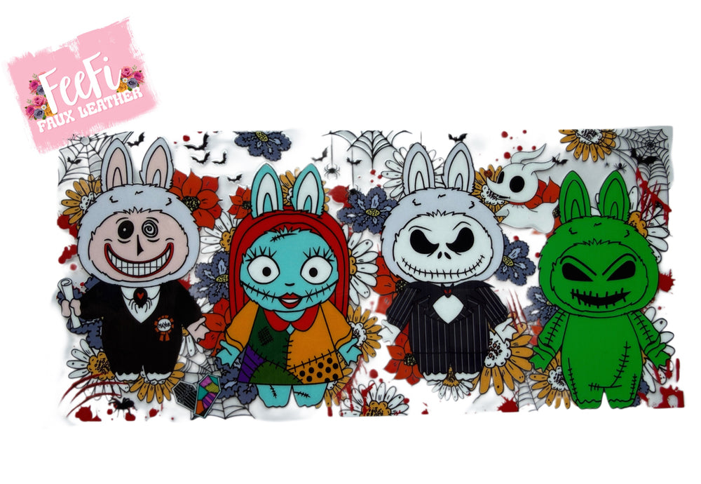 Halloween Charactes UV DTF Cup Wrap – Easy Cup Wrap for Tumblers & Projects FeeFiFauxLeather