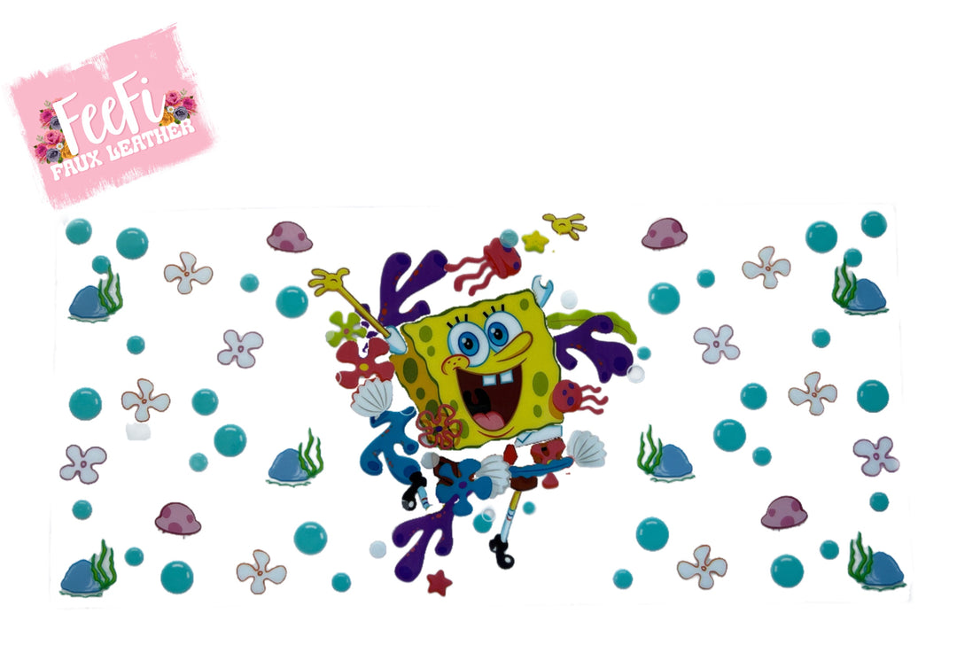 Spongebob UV DTF Cup Wrap – Easy Cup Wrap for Tumblers & Projects FeeFiFauxLeather