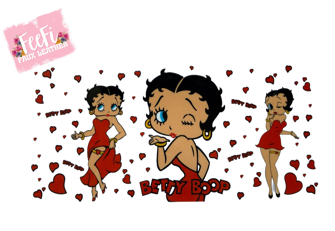 Betty Boop UV DTF Cup Wrap – Easy Cup Wrap for Tumblers & Projects FeeFiFauxLeather