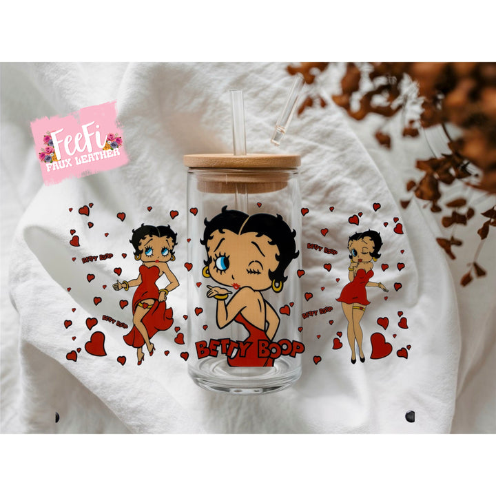 Betty Boop UV DTF Cup Wrap – Easy Cup Wrap for Tumblers & Projects FeeFiFauxLeather