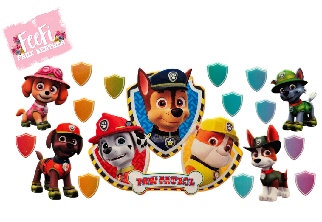 Paw Patrol UV DTF Cup Wrap – Easy Cup Wrap for Tumblers & Projects FeeFiFauxLeather