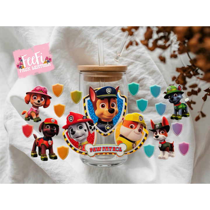 Paw Patrol UV DTF Cup Wrap – Easy Cup Wrap for Tumblers & Projects FeeFiFauxLeather
