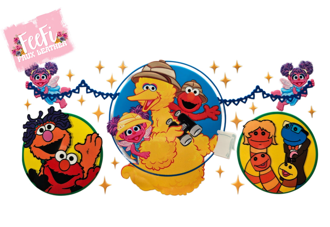 Sesame Street UV DTF Cup Wrap – Easy Cup Wrap for Tumblers & Projects FeeFiFauxLeather