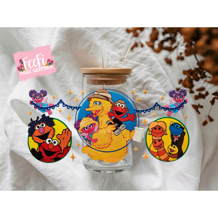 Sesame Street UV DTF Cup Wrap – Easy Cup Wrap for Tumblers & Projects FeeFiFauxLeather