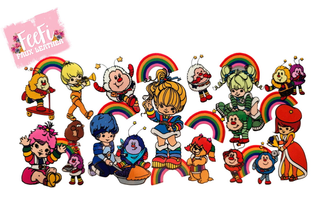 Rainbow Brite UV DTF Cup Wrap – Easy Cup Wrap for Tumblers & Projects FeeFiFauxLeather