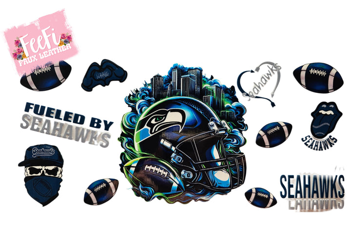 Seahawks Football UV DTF Cup Wrap – Easy Cup Wrap for Tumblers & Projects FeeFiFauxLeather