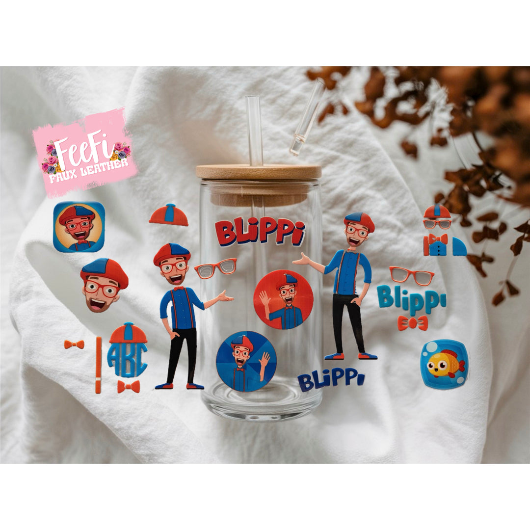 Blippi UV DTF Cup Wrap – Easy Cup Wrap for Tumblers & Projects FeeFiFauxLeather