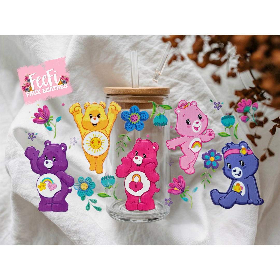 Rainbow Bears UV DTF Cup Wrap – Easy Cup Wrap for Tumblers & Projects FeeFiFauxLeather