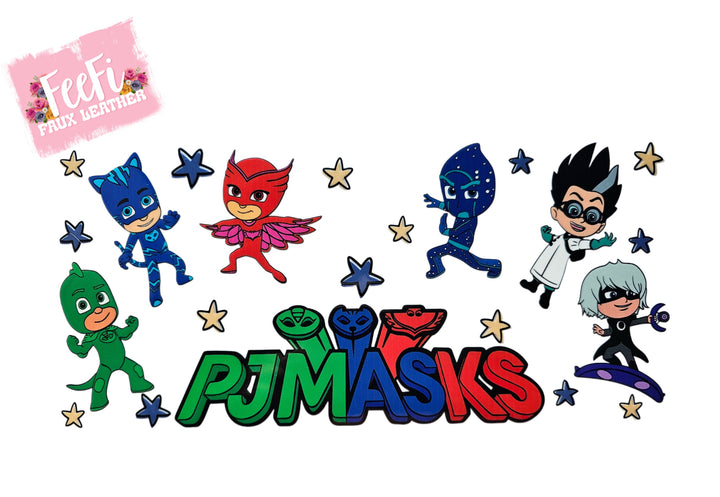 PJ Masks UV DTF Cup Wrap – Easy Cup Wrap for Tumblers & Projects FeeFiFauxLeather